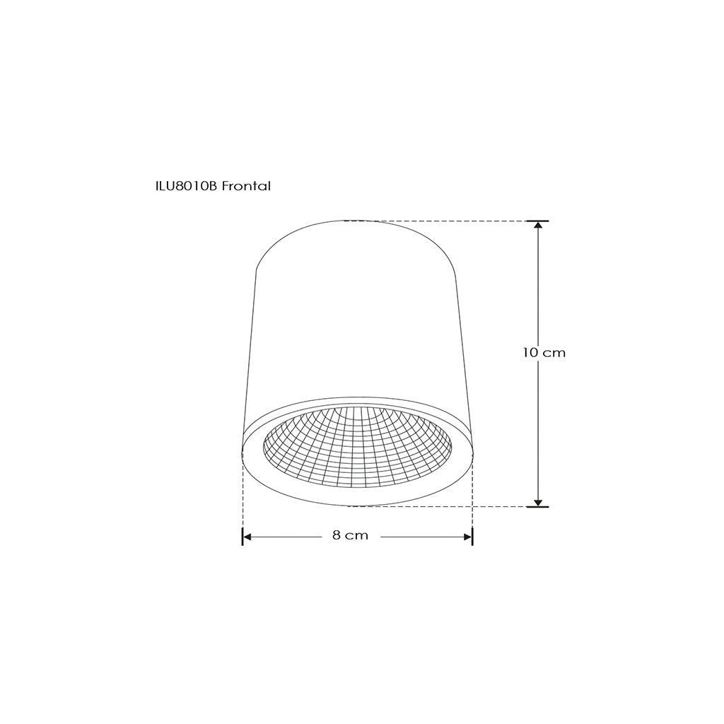 Luminario cilíndrico 10cm 7W 38° para sobreponer color de luz neutro cálido de iLumileds
