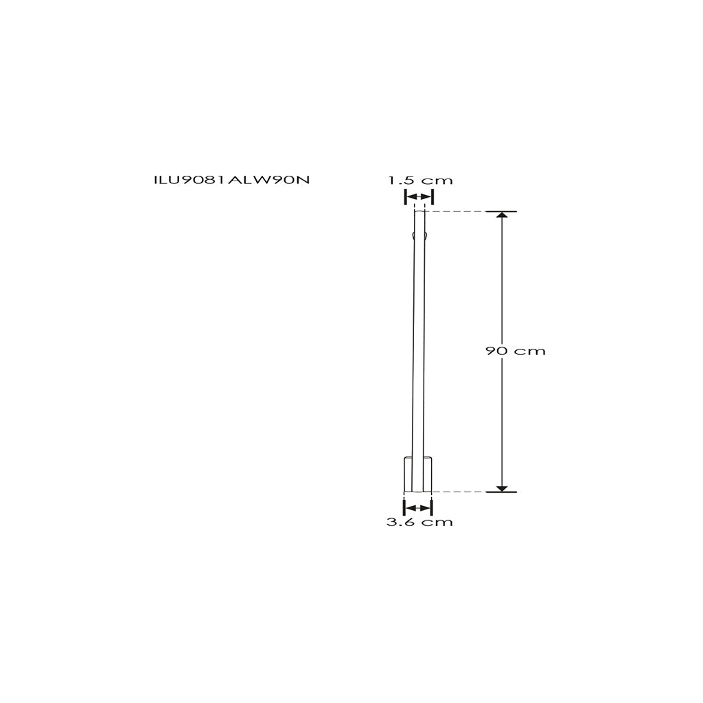 Luminario lineal fijo para muro 90cm base alta (7cm) 15w color de luz neturo cálido de iLumileds