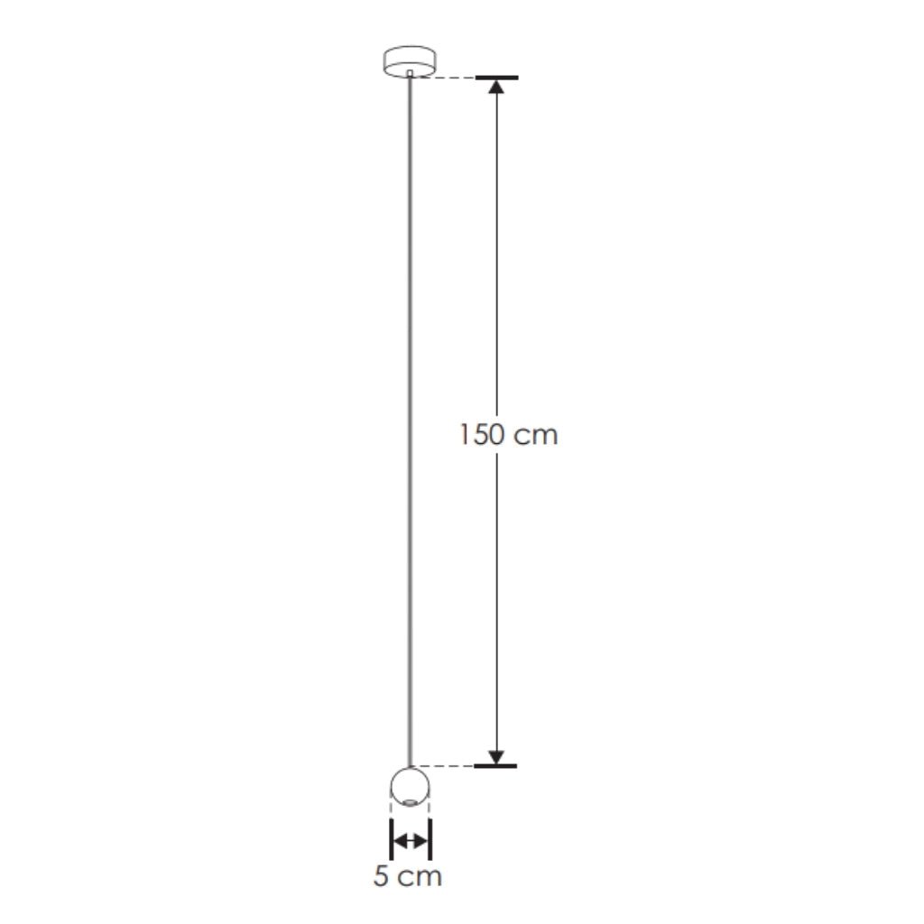 Luminario Persea para suspender 4.5w 38° cuerpo de esfera acabado negro luz cálida de iLumileds