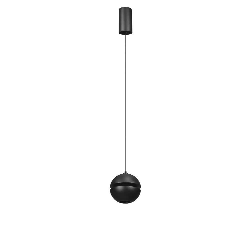 Luminario SuLá Esfera de luz acabado negro para suspender 5W 24° luz cálida (3000K), suspensión ajustable 0-185cm de línea Europea iLumileds