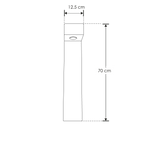 Bolardo de concreto Cairo 5W 38° luz cálida (3000K), 70cm de altura 110-130V de iLumileds