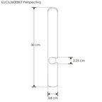 Soporte intermedio, cilíndrico para tira de LED tipo NEON, aluminio acabado negro de iLumileds