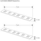Cople lineal 180° para rieles magnéticos modelos ILUTMAG6246EMP e ILUTMAG6246ETRIM, incluye 2 barras metálicas de iLumileds