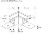 Cople 90° horizontal acabado negro, incluye barras de metal y tornillos para riel ILUTMAG2624SS de iLumileds