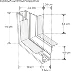 Cople 90° vertical acabado negro, incluye barras de metal y tornillos para riel ILUTMAG6246ETRIM de iLumileds