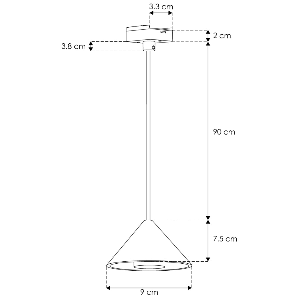 Luminario suspender 6W 24° luz cálida (3000K) 48V cc para mini riel magnético de iLumileds