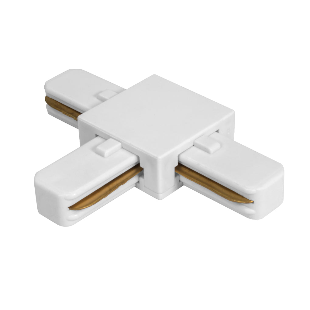 Conector en T acabado negro o blanco para riel electrificado de iLumileds