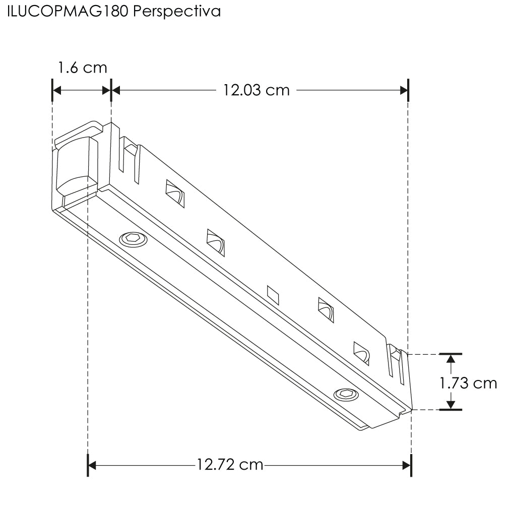 Conector electrificado lineal negro para riel  magnético de iLumileds