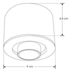 Luminario telescopico dirigible 6W 38° con cambio de color ajustable (Cálido / Neutro / Frío) parasobreponer de iLumileds