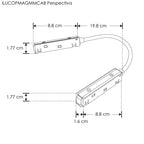Conector electrificado macho-macho con cable de 20 cm para riel magnético de iLumileds