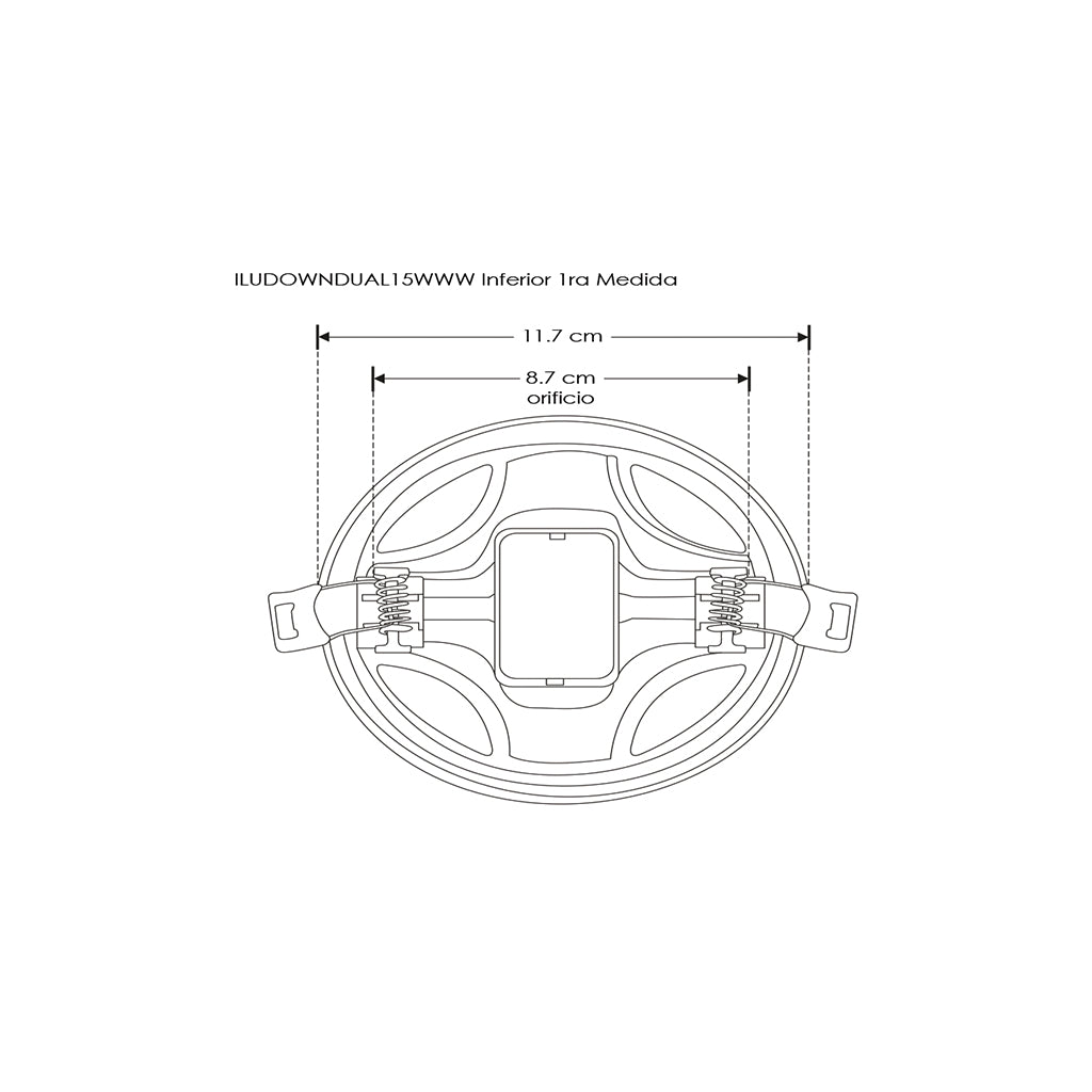 Downlight 15W para empotrar o sobreponer con cuerpo difuso con clips de sujeción ajustable (5 a 9.5cm) 100-240V opciones de luz cálido / frío de iLumileds