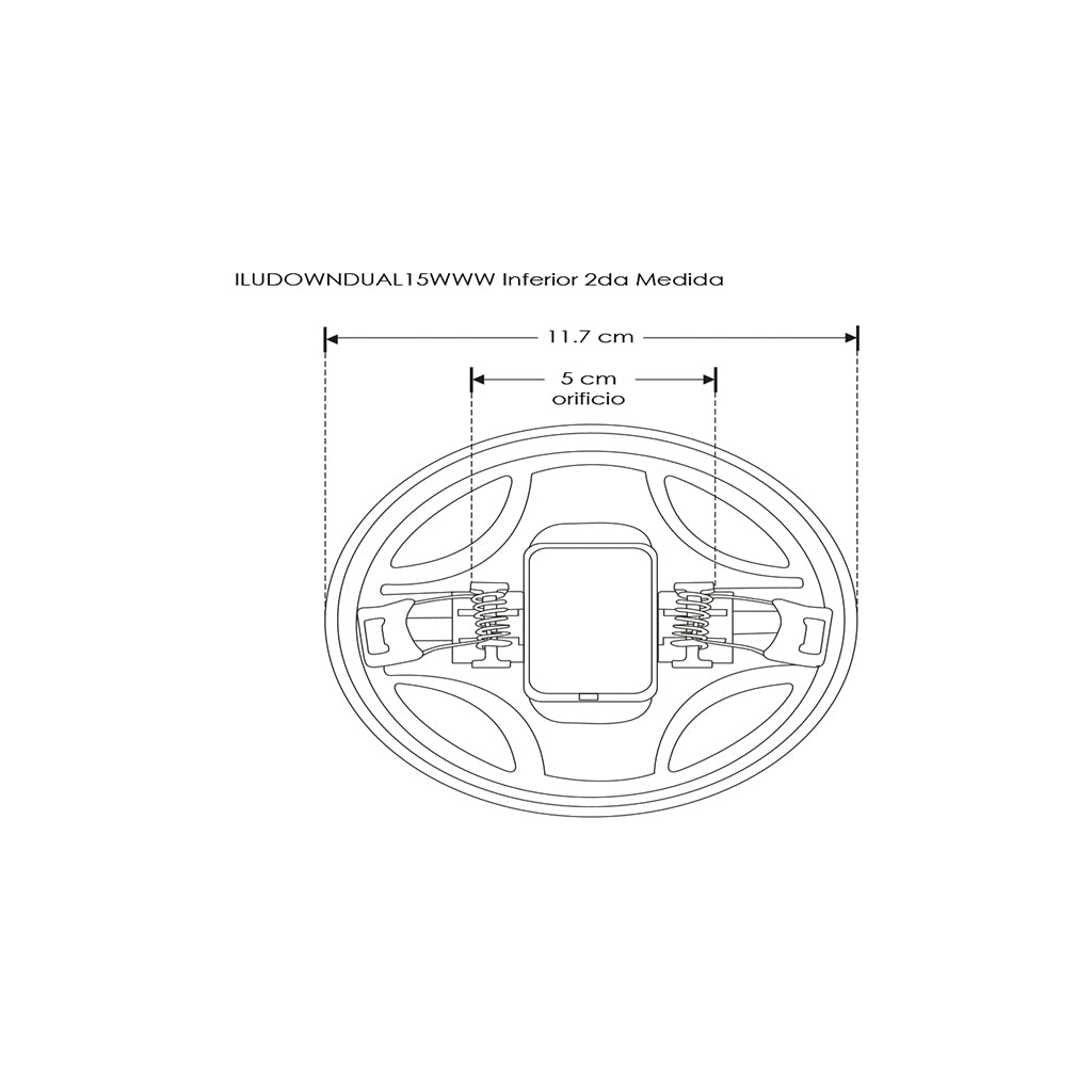 Downlight 15W para empotrar o sobreponer con cuerpo difuso con clips de sujeción ajustable (5 a 9.5cm) 100-240V opciones de luz cálido / frío de iLumileds