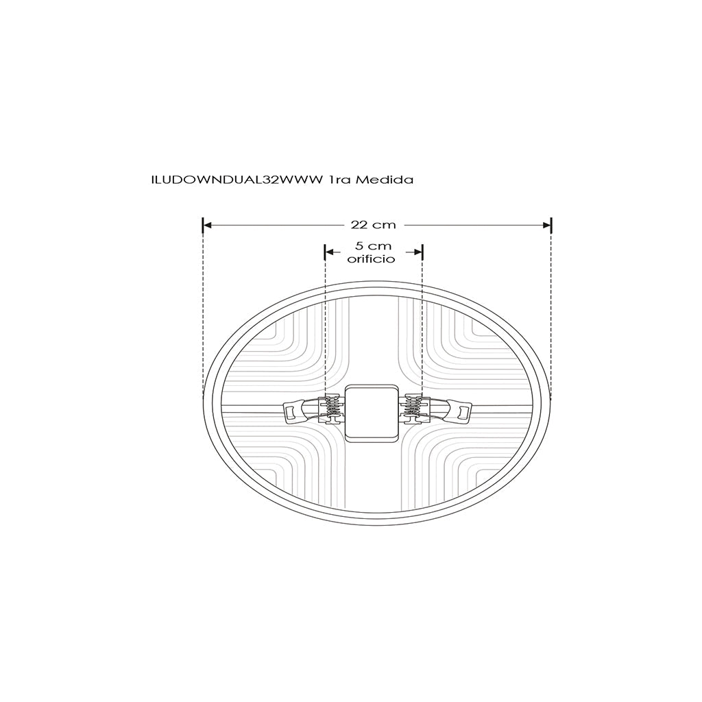 Downlight 32W para empotrar o sobreponer con cuerpo difuso con clips de sujeción ajustable (4.9 a 18.5cm) 100-240V opciones de luz cálido / frío de iLumileds