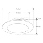 Downlight fabricado en policarbonato 12W opción luz neutra cálida o fría, adaptable a bote integral N°12 de iLumileds