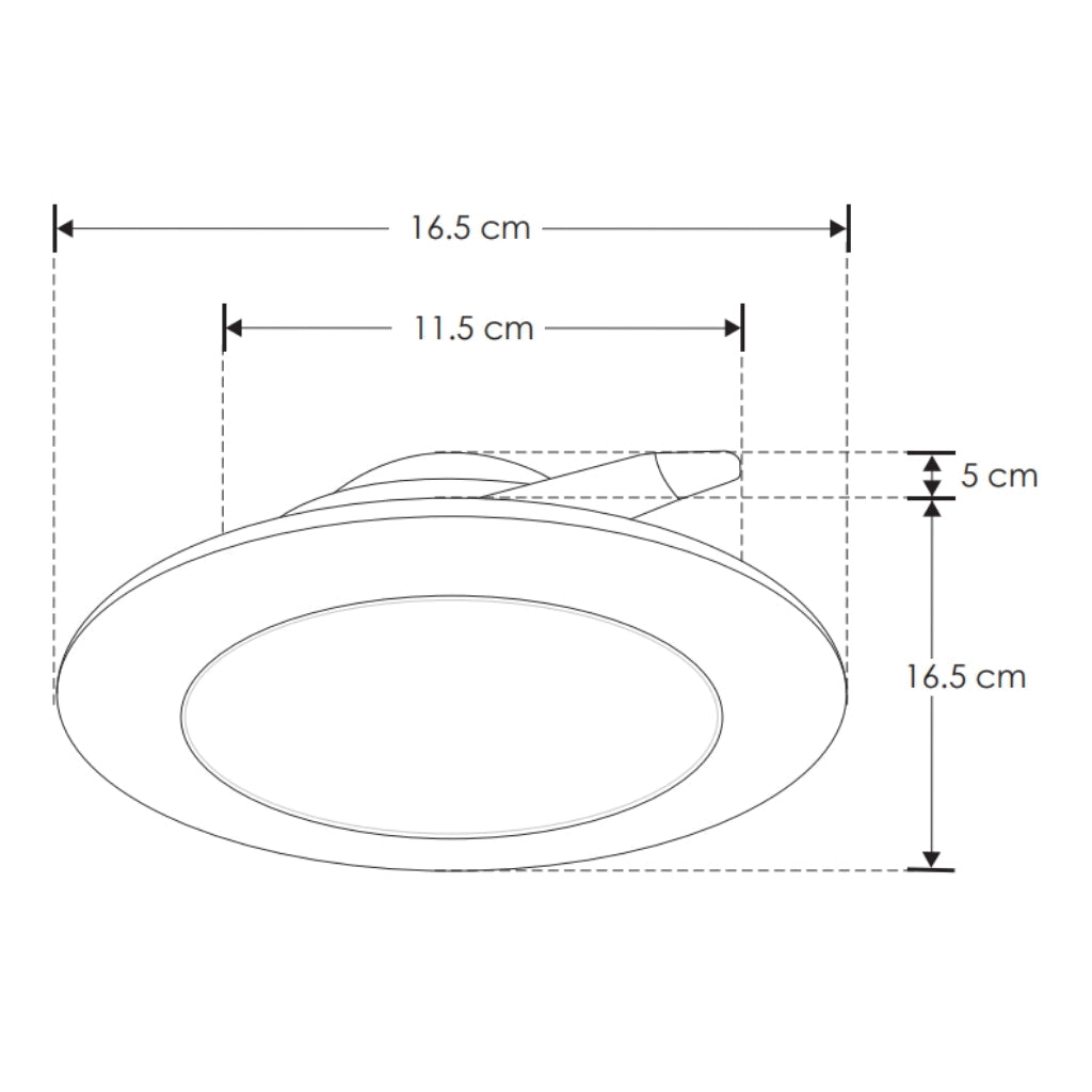 Downlight fabricado en policarbonato 12W opción luz neutra cálida o fría, adaptable a bote integral N°12 de iLumileds