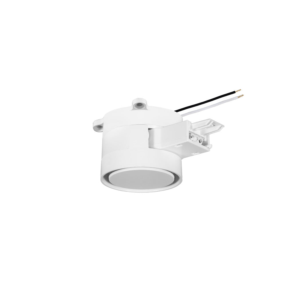 Caja de conexiones horizontal para sobreponer para dos luminarios con unión iluminada 1W sereie DW opciones color de luz 127V, con 10 cm de cables de alimentación de iLumileds