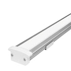 Kit perfil exterior aluminio con cejas ILUDXA2512KIT -L:3m A:2.1cm Al:1.6cm- incluye difusor, tapas laterales, grapas de sujeción y solera de aluminio