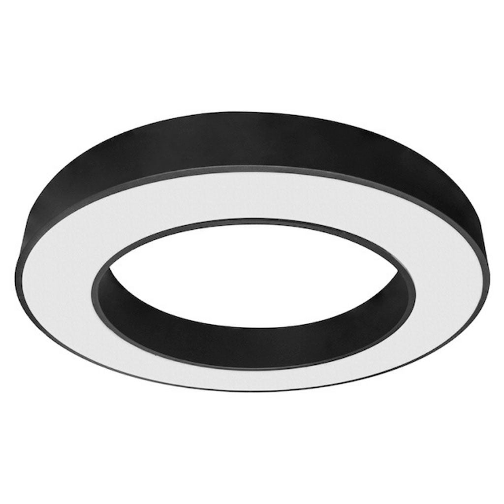 Luminario tipo aro de sobreponer o suspender 48W acabado negro opciones color de luz de iLumileds