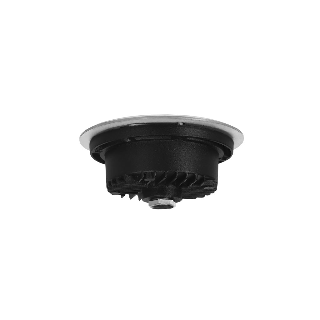 Luminario circular integrado 5W 45° luz cálida (3000K) para empotrar en piso, incluye housing de plástico de iLumileds