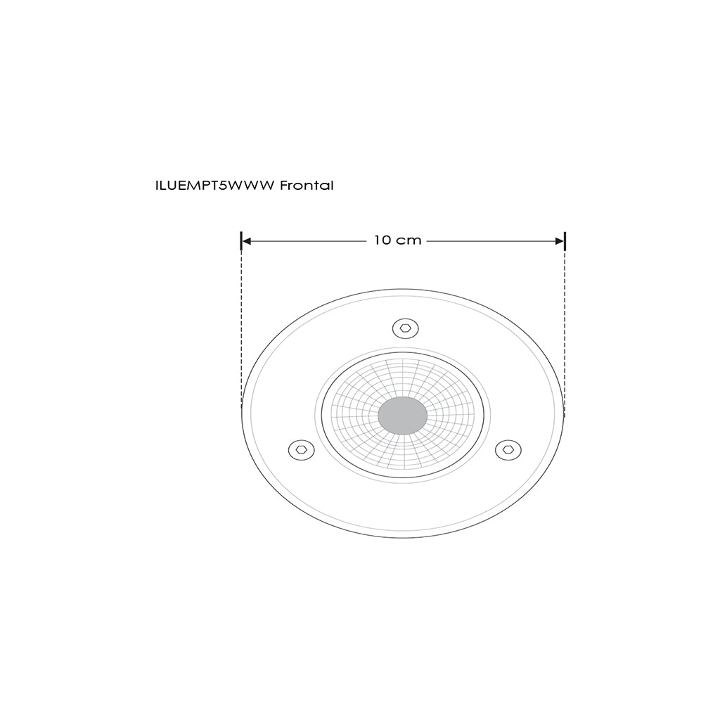 Luminario circular integrado 5W 3000K 120° para empotrar en piso de iLumileds