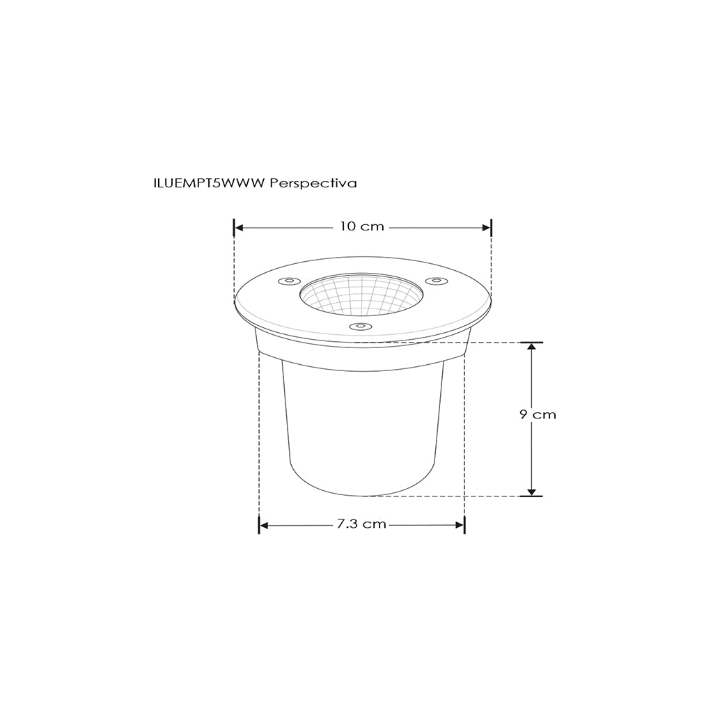 Luminario circular integrado 5W 3000K 120° para empotrar en piso de iLumileds