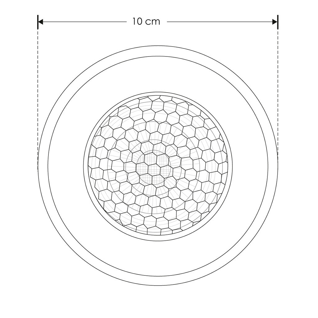 Luminario circular integrado 15W luz cálida (3000K) 36° para empotrar en piso (incluye housing) con accesorio anti-deslumbramiento de iLumileds