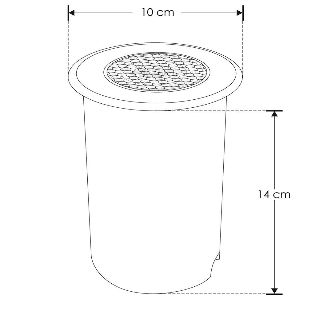 Luminario circular integrado 15W luz cálida (3000K) 36° para empotrar en piso (incluye housing) con accesorio anti-deslumbramiento de iLumileds