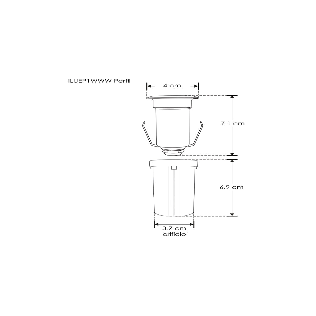 Luminario para empotrar en piso 1W luz Neutra Cálida 85-265V incluye housing IP65 de iLumileds