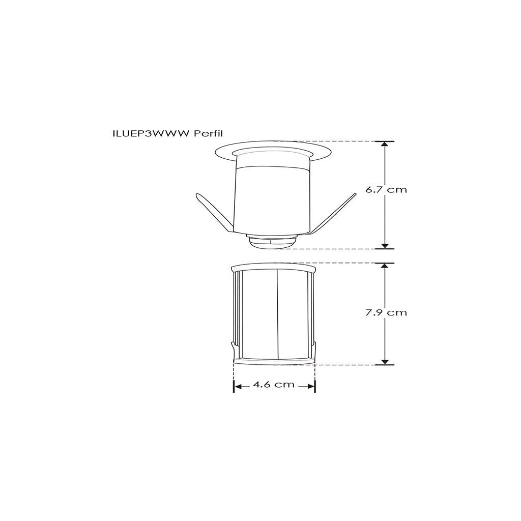 Luminario punto de luz circular S directo para empotrar 3W 3000K incluye housing de iLumileds