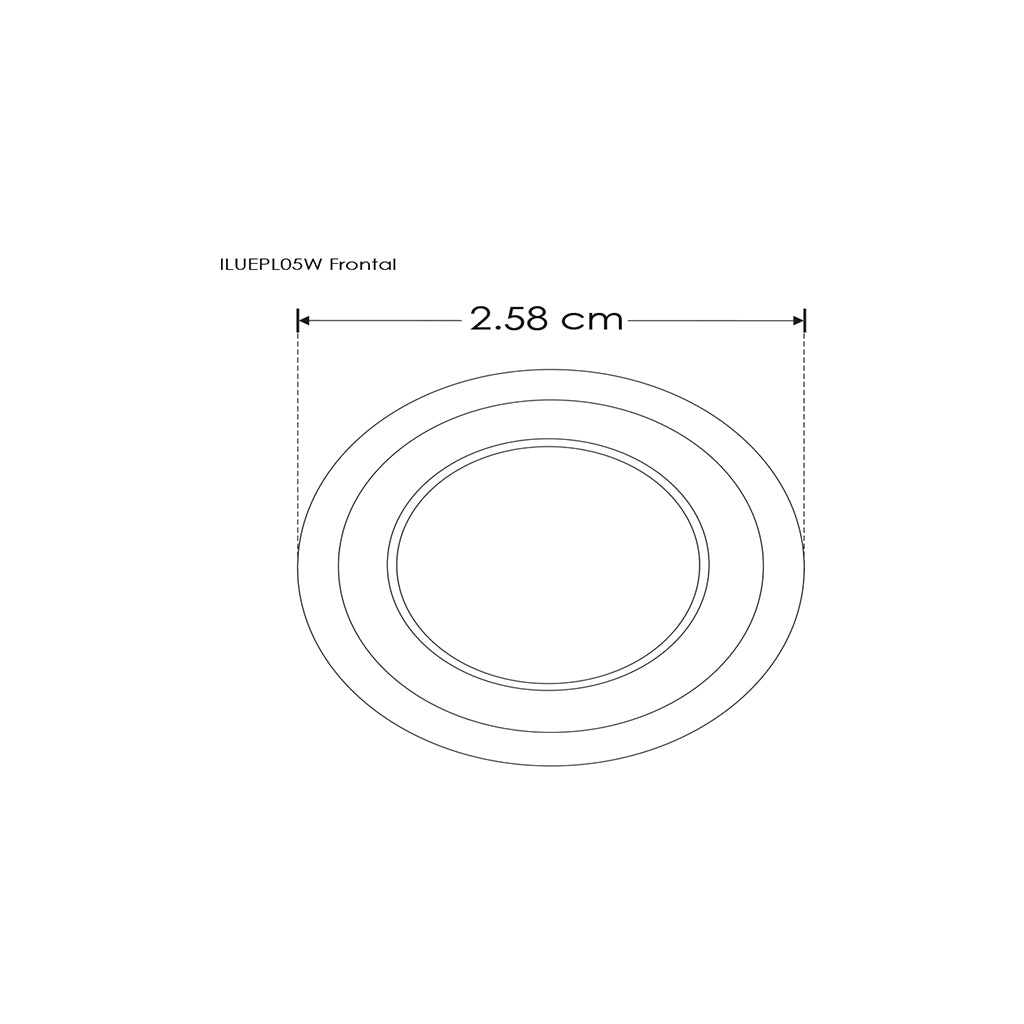 Luminario punto de luz circular XS difuso para empotrar 0.5W 3000K incluye housing de iLumileds