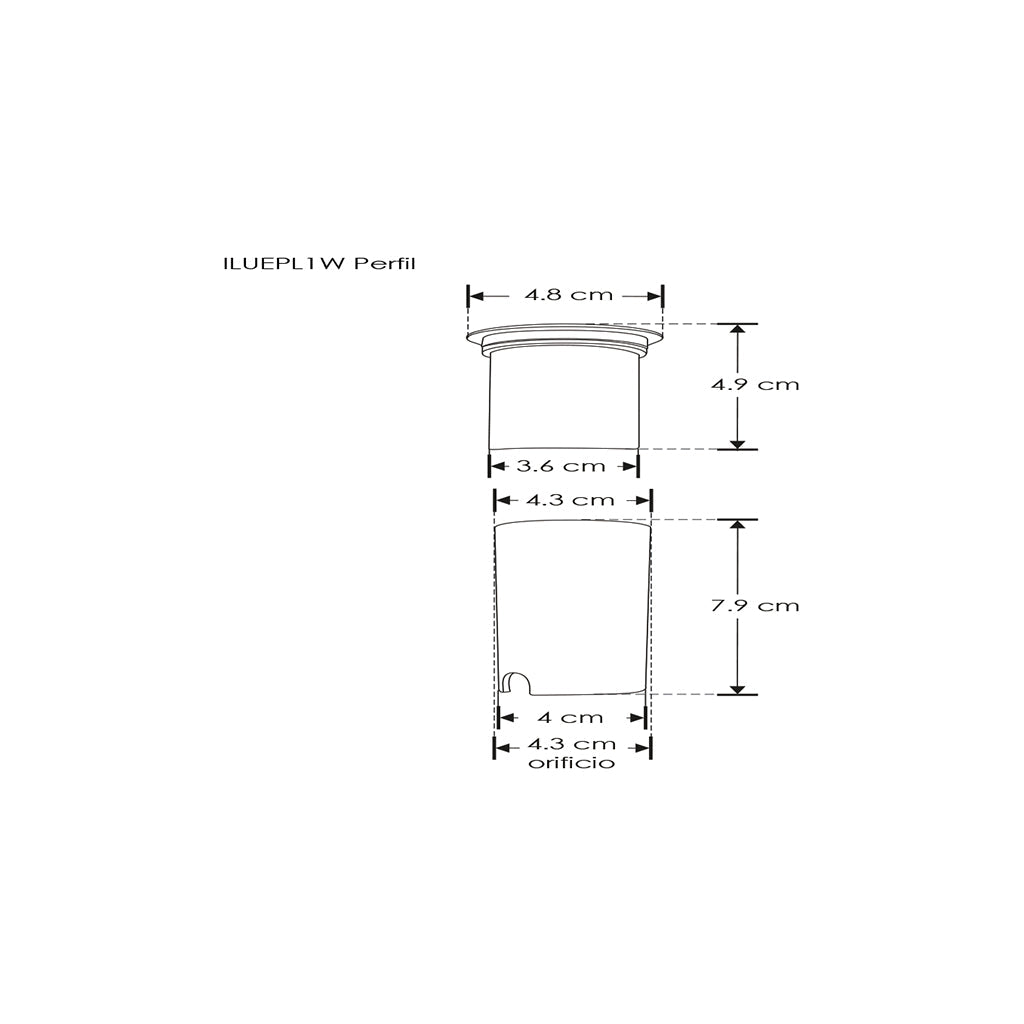 Luminario punto de luz circular S difuso para empotrar 1W 3000K incluye housing de iLumileds