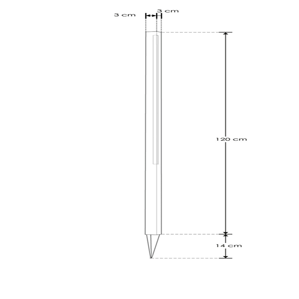 Estaca para jardín 120cm 7W luz cálida (3000K), incluye estaca para fijar en piso 100-240V de iLumileds