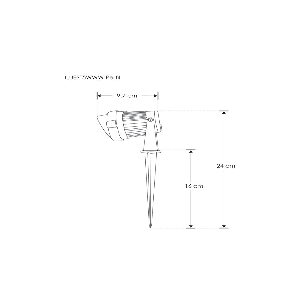 Luminario para jardín 5W 3000K 60° para sobreponer o clavar con estaca de iLumileds