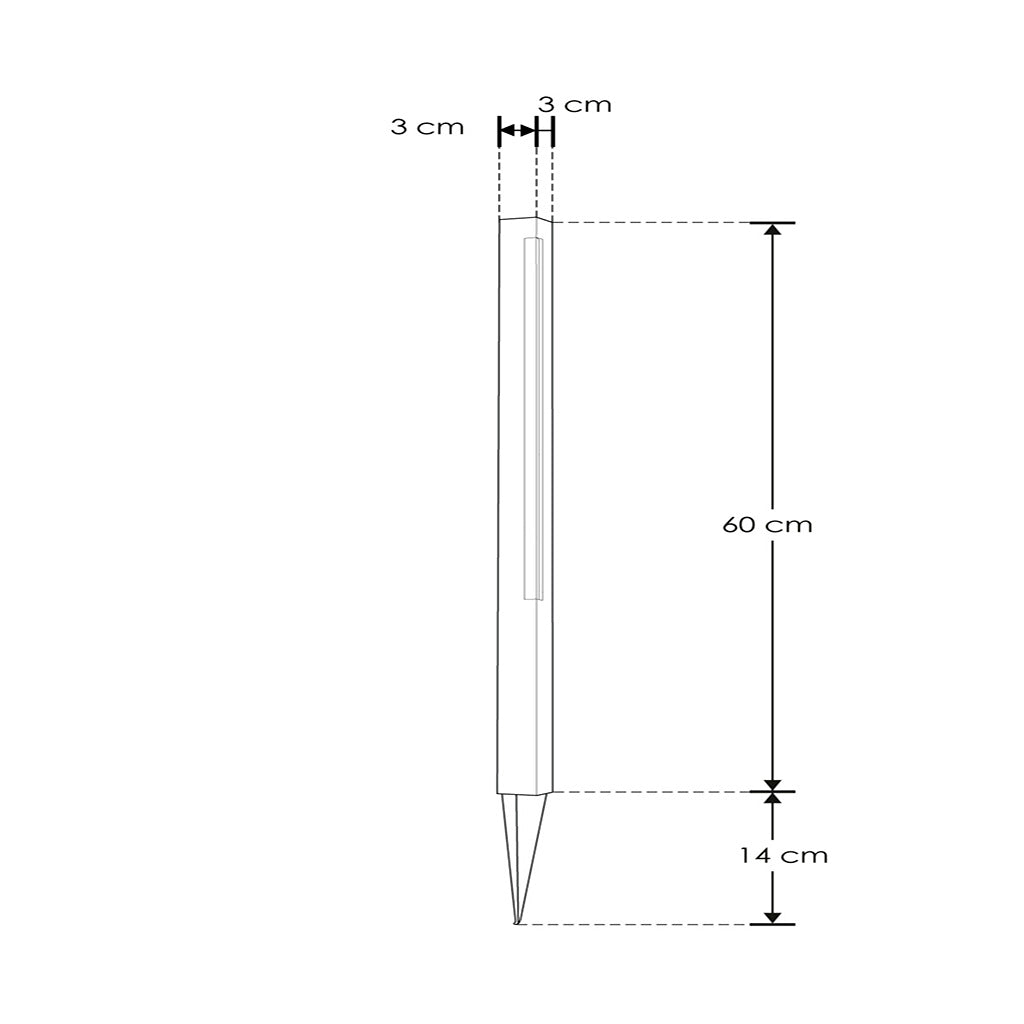 Estaca para jardín 60cm 3W luz cálida (3000K), incluye estaca para fijar en piso 100-240V de iLumileds
