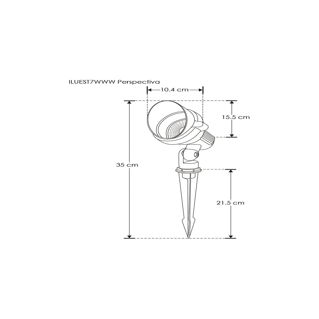 Luminario para jardín con víscera 7W 3000K 60° con estaca de iLumileds
