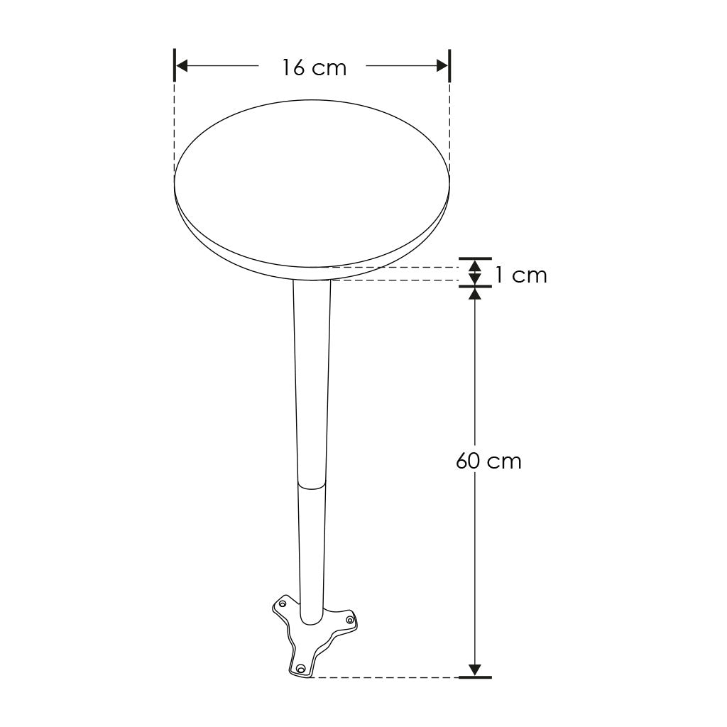 Bolardo 12W luz directa hacia abajo, luz cálida (3000K) de 60cm incluye base y estaca de iLumileds