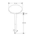 Bolardo 12W luz directa hacia abajo, luz cálida (3000K) de 60cm incluye base y estaca de iLumileds