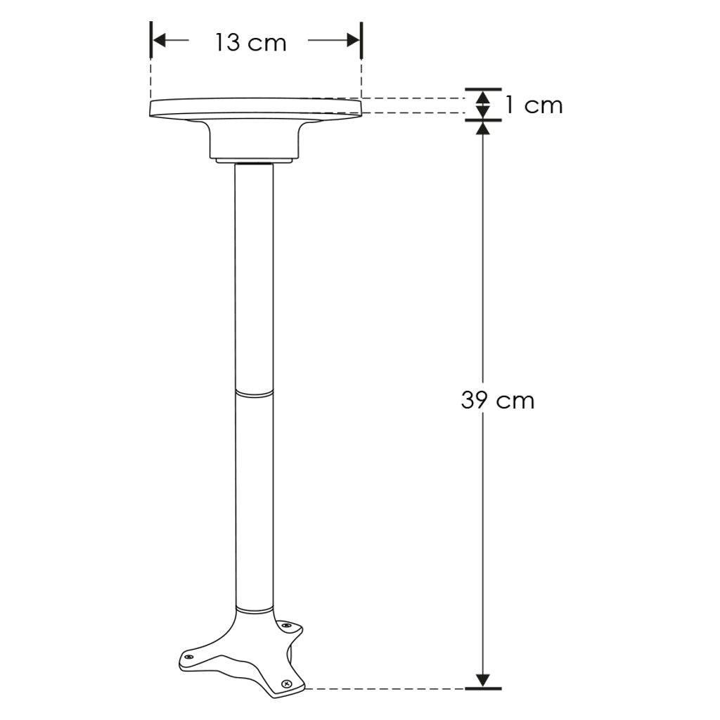Bolardo 6W luz directa hacia abajo, luz cálida (3000K) de 39cm incluye base y estaca de iLumileds