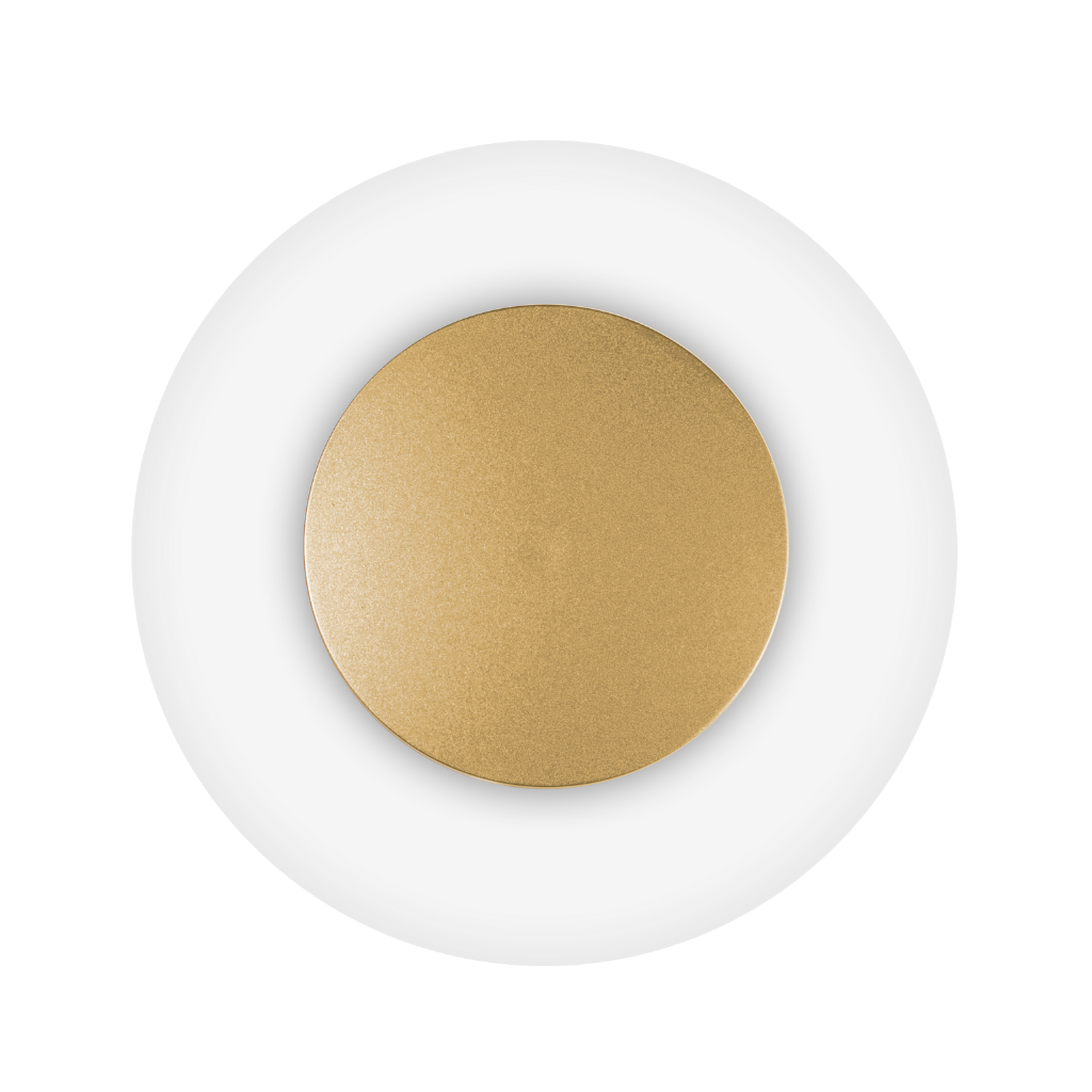Luminario decorativo de muro circulo Ø34cm 11W luz cálida acabado dorado o negro con fondo blanco de iLumileds