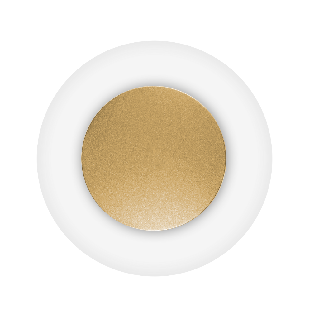 Luminario decorativo de muro circulo Ø25cm 9W luz cálida acabado dorado o negro con fondo blanco de iLumileds