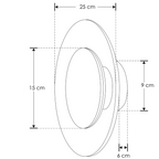 Luminario decorativo de muro circulo Ø25cm 9W luz cálida acabado dorado o negro con fondo blanco de iLumileds