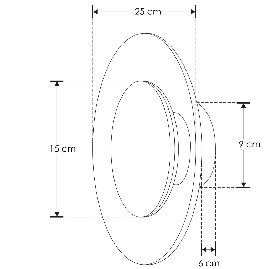 Luminario decorativo de muro circulo Ø25cm 9W luz cálida acabado dorado o negro con fondo blanco de iLumileds