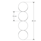 Luminario decorativo de muro triple circulo 15W luz cálida acabado dorado de iLumileds