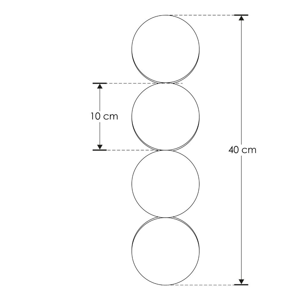Luminario decorativo de muro triple circulo 15W luz cálida acabado dorado de iLumileds