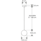 Luminario ALmer suspender esfera policarbonato 7W luz cálida 360° de iLumileds