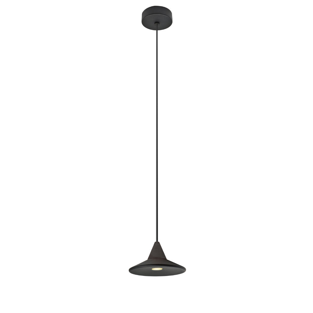 Luminario Évora suspendido pequeño acabado negro 7W 18° luz cálida (3000K), suspensión ajustable 0-135cm de línea Europea iLumileds