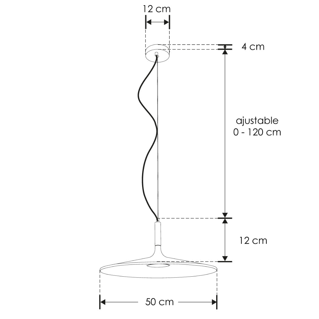 Luminario DaLis Concreto para suspender 10W 120°, luz cálida (3000K) con ajuste de suspensión de 0-120cm de línea Europea iLumileds