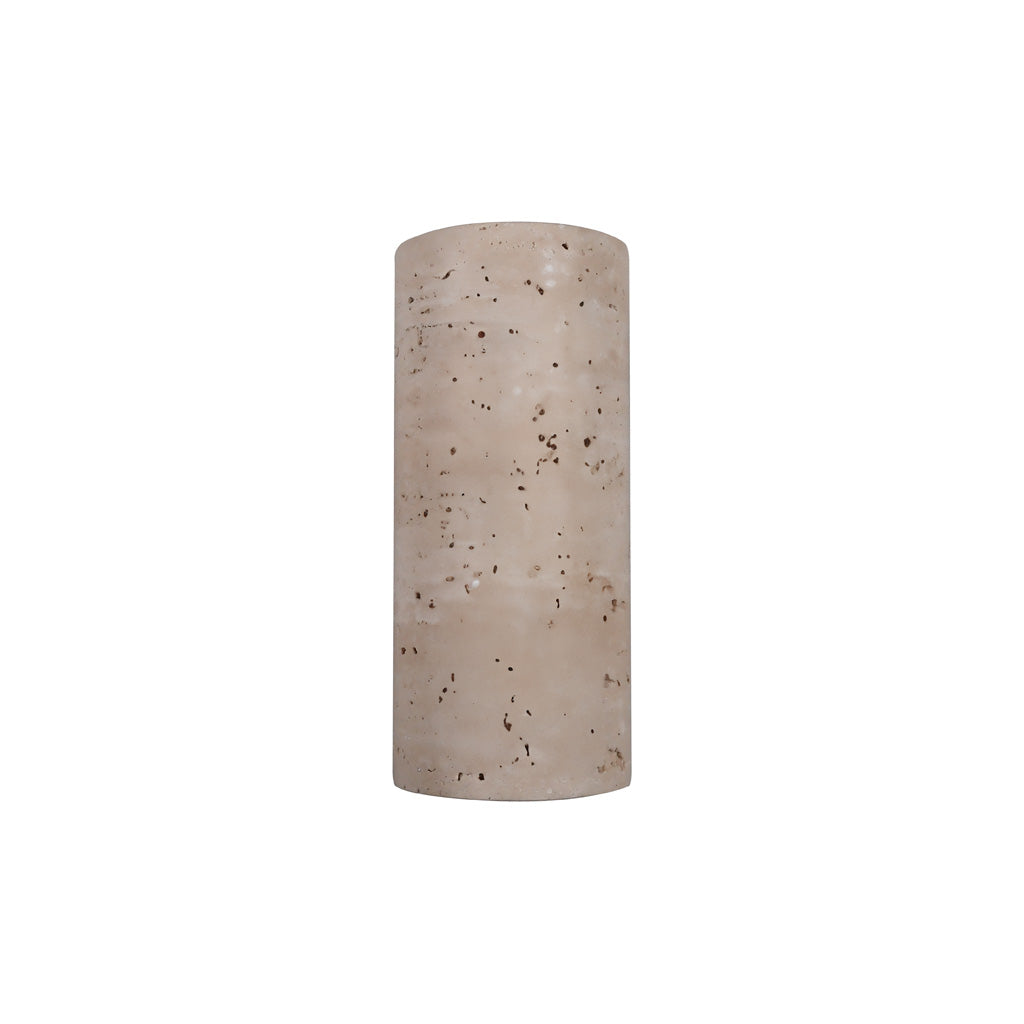 Cilíndro de muro Blascó Travertino salida directa - indirecta, con dos bases GU10 fabricado en Travertino acabado beige de línea Europea iLumileds