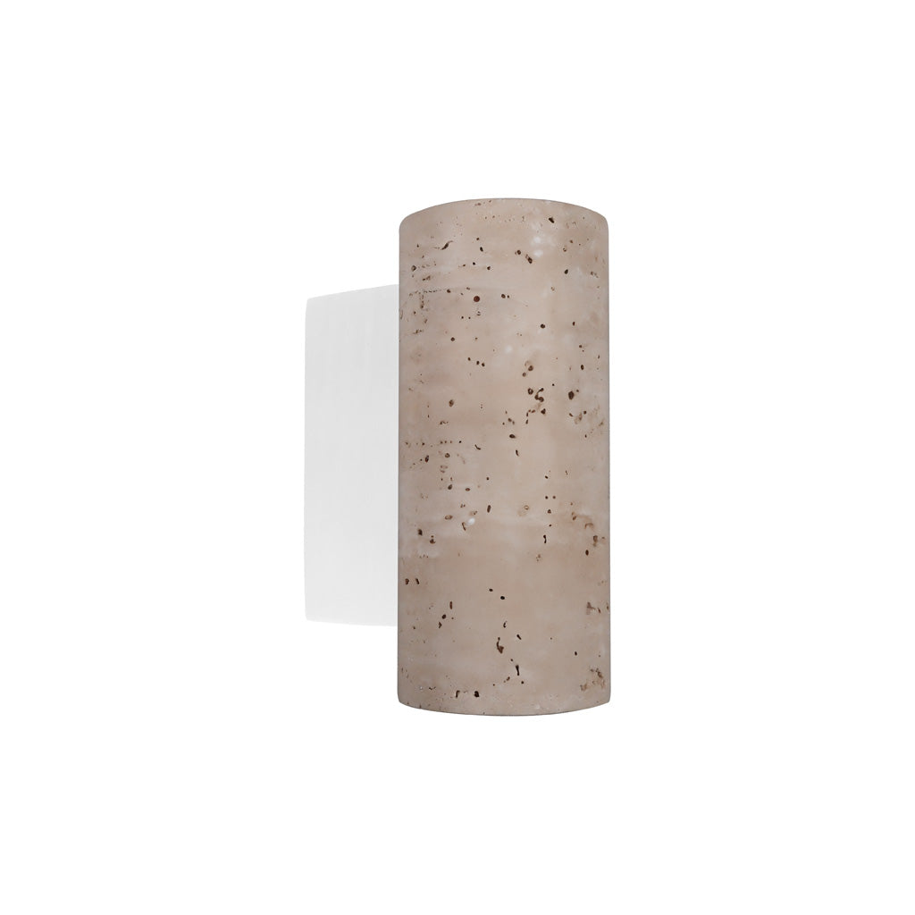 Cilíndro de muro Blascó Travertino salida directa - indirecta, con dos bases GU10 fabricado en Travertino acabado beige de línea Europea iLumileds