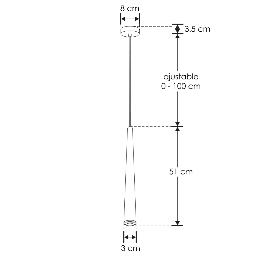 Luminario Bert suspender cilíndro cónico 7W luz cálida 120° de iLumileds